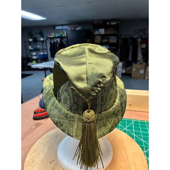 Upcycled Olive Green Brocade Bucket Hat XS (21”) | Tassel Detail | Ladybug main image 8